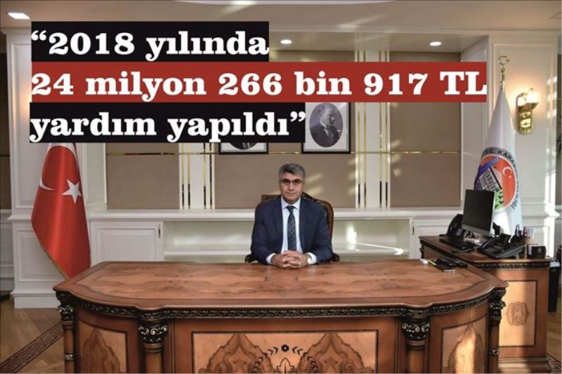 Vali Gürel, “2018 yılında 24 milyon 266 bin 917 TL yardım yapıldı”