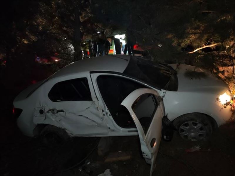 Kontrolden çıkan otomobil ağaca çarpıp şarampole uçtu: 1 ölü, 3 yaralı